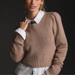 Maeve Taupe Crew Neck Sweater size L